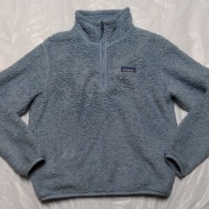 Patagonia Blue Sherpa Fleece 1/4 Zip Popover Top Size Small